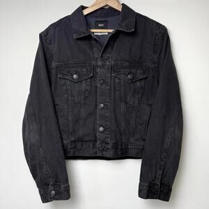 BDG Denim Jacket Sz M Cropped Fit Urban Outfitters Black Washed Y2K Boxy Casual